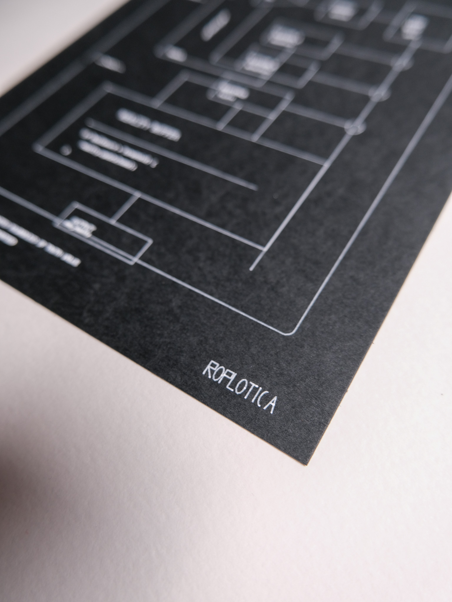 Detail macro — ink lines on paper, showing plotter precision