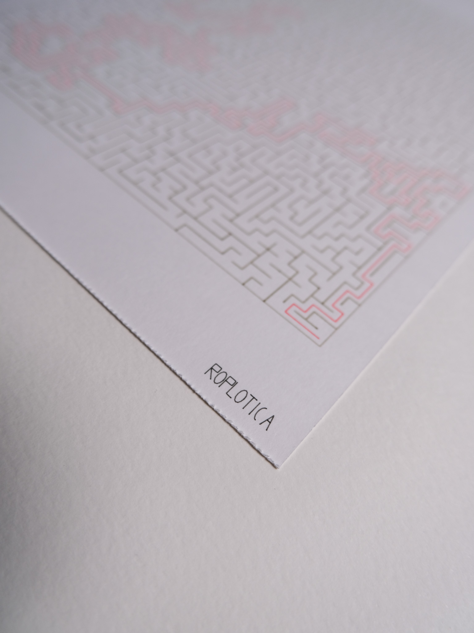 Detail macro — pen plotting texture close-up