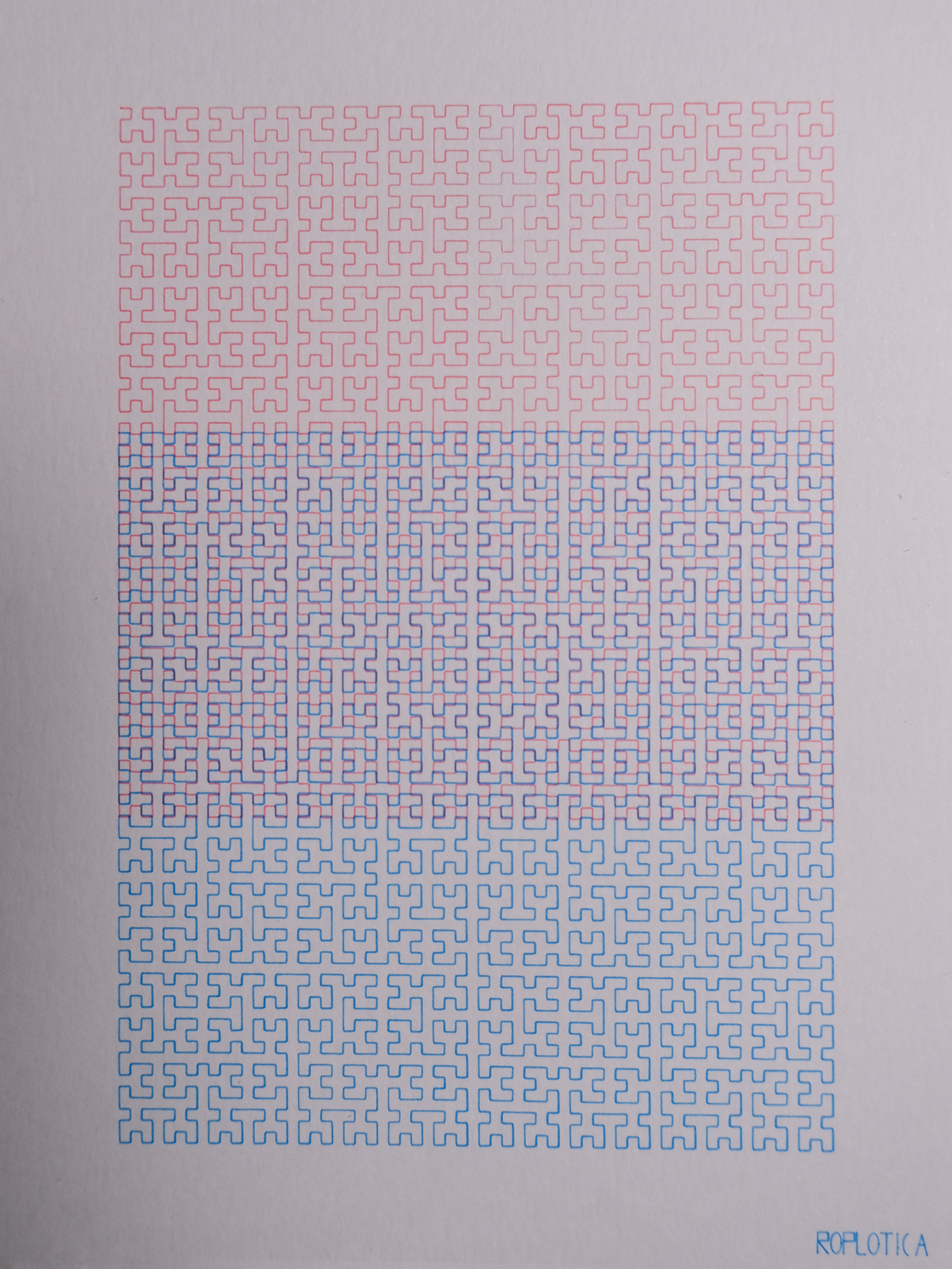 Hilbert Curve — space-filling fractal in gradient color